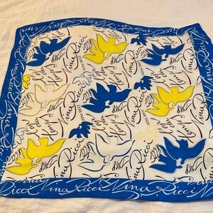 Colourful vintage Nina Ricci 50th anniversary scarf, made in Italy, 34" square